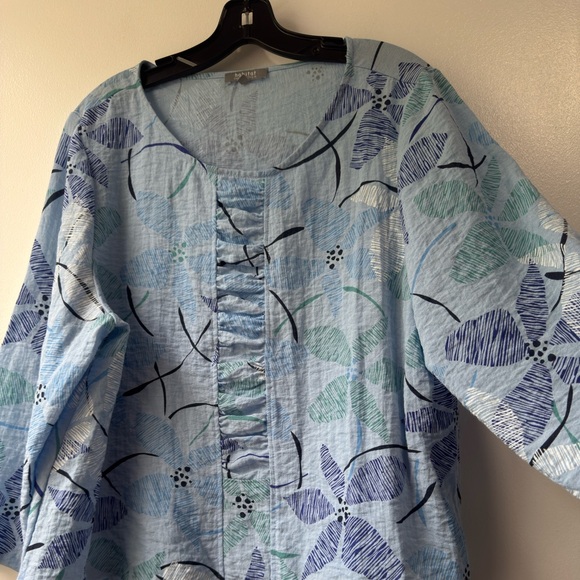 Habitat Light Blue Floral Blouse - Picture 4 of 9